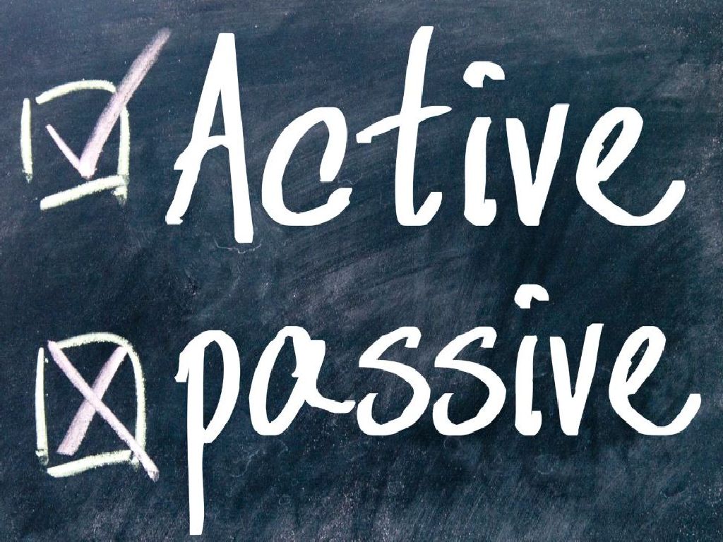 "Tafel mit den Worten 'Active' (angekreuzt) und 'passive' (durchgestrichen) - symbolisiert den Wechsel von passiven zu aktiven Lernmethoden in der Hochschuldidaktik."